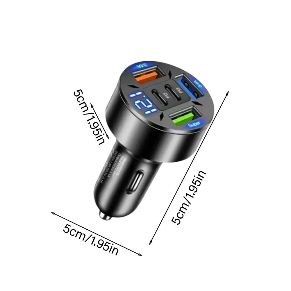 Chargeur allume-cigare 5 ports USB et USB-C