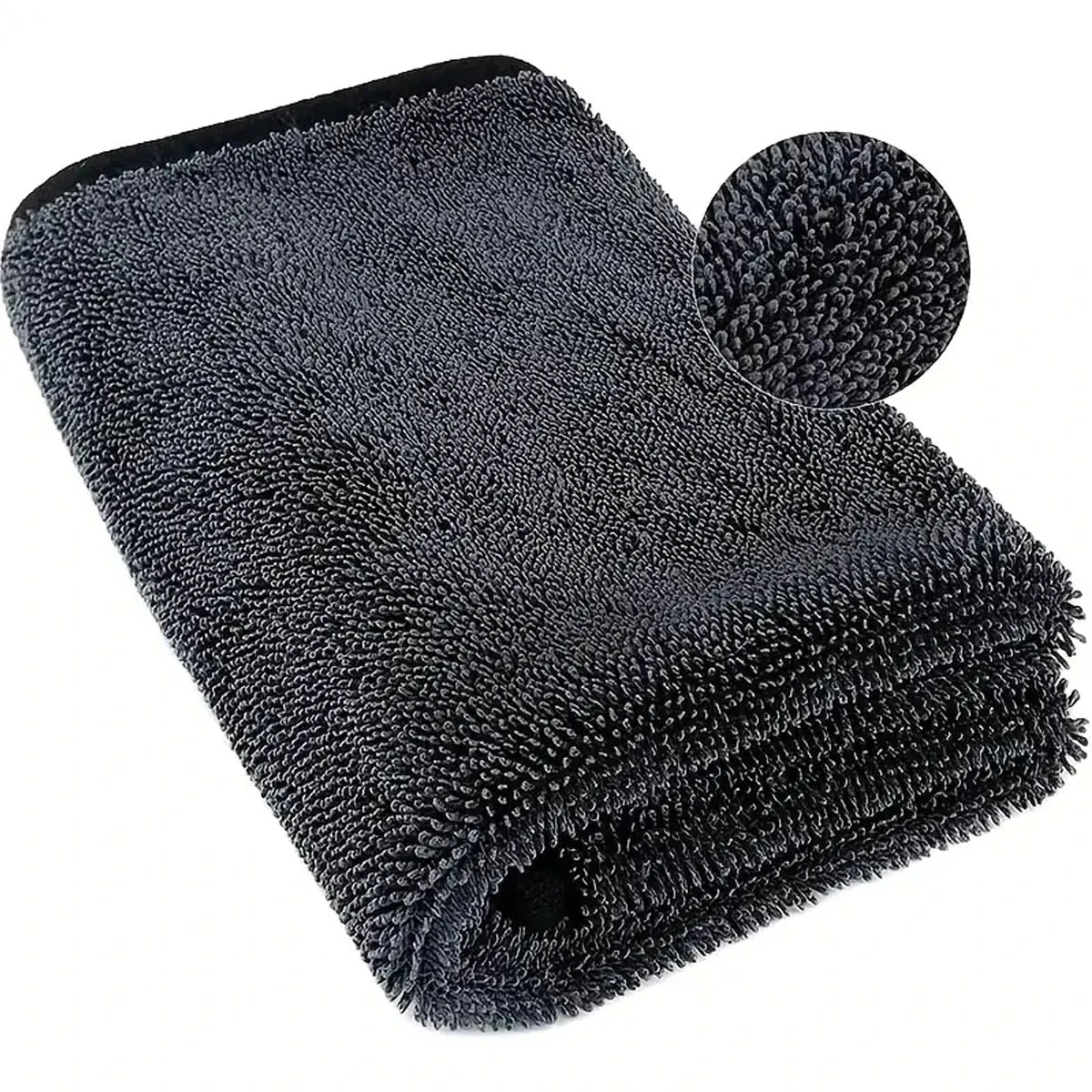 Serviette microfibre noire pour voiture