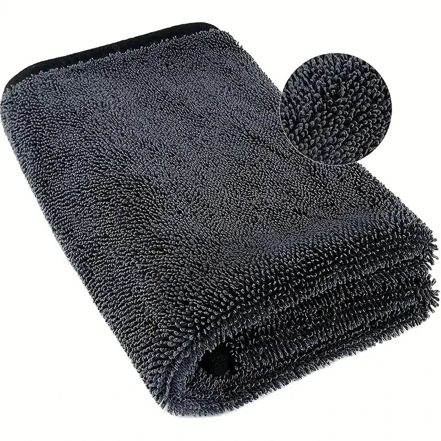 Serviette microfibre noire pour voiture