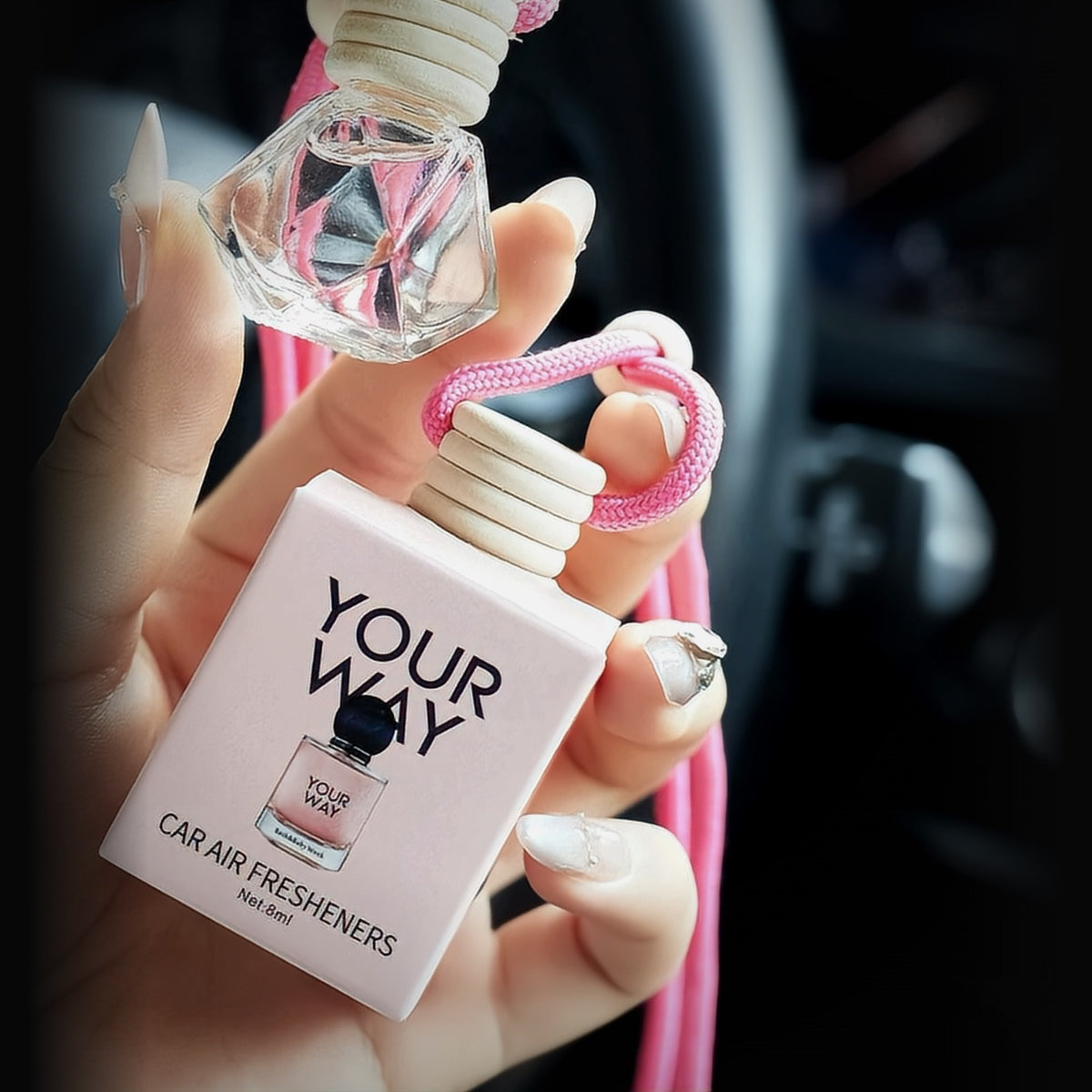 Diffuseur de parfum à suspendre, coffret rose