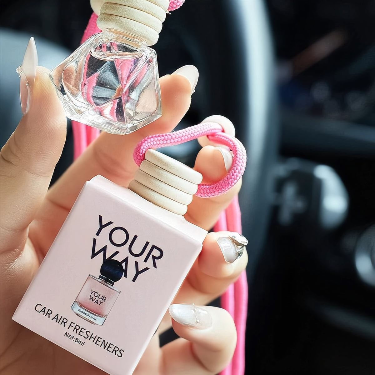 Diffuseur de parfum à suspendre, coffret rose