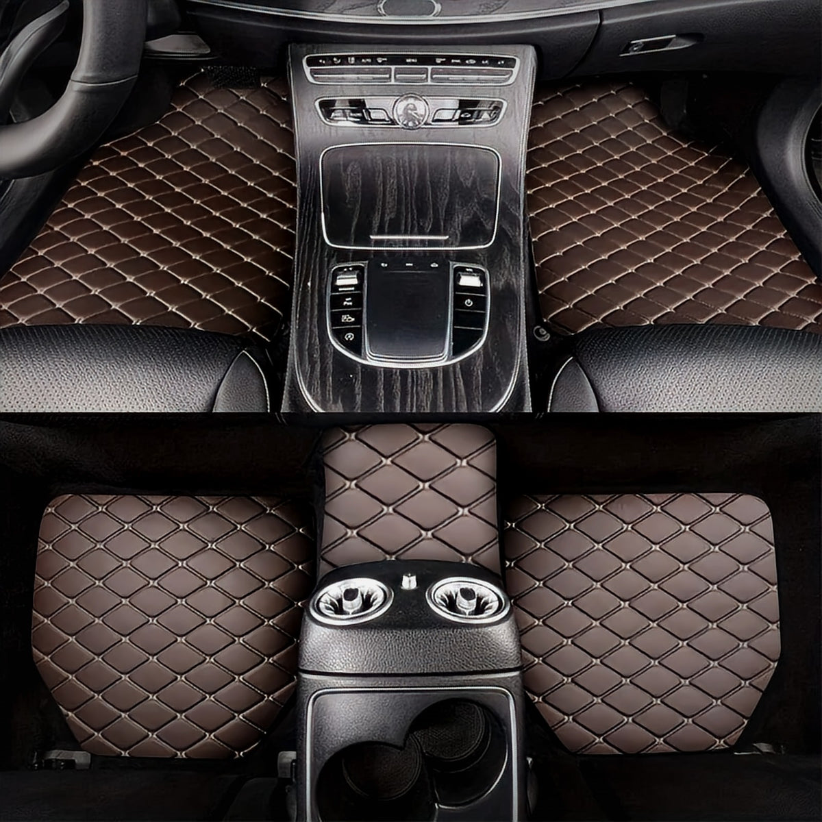 Tapis de sol en similicuir, marron