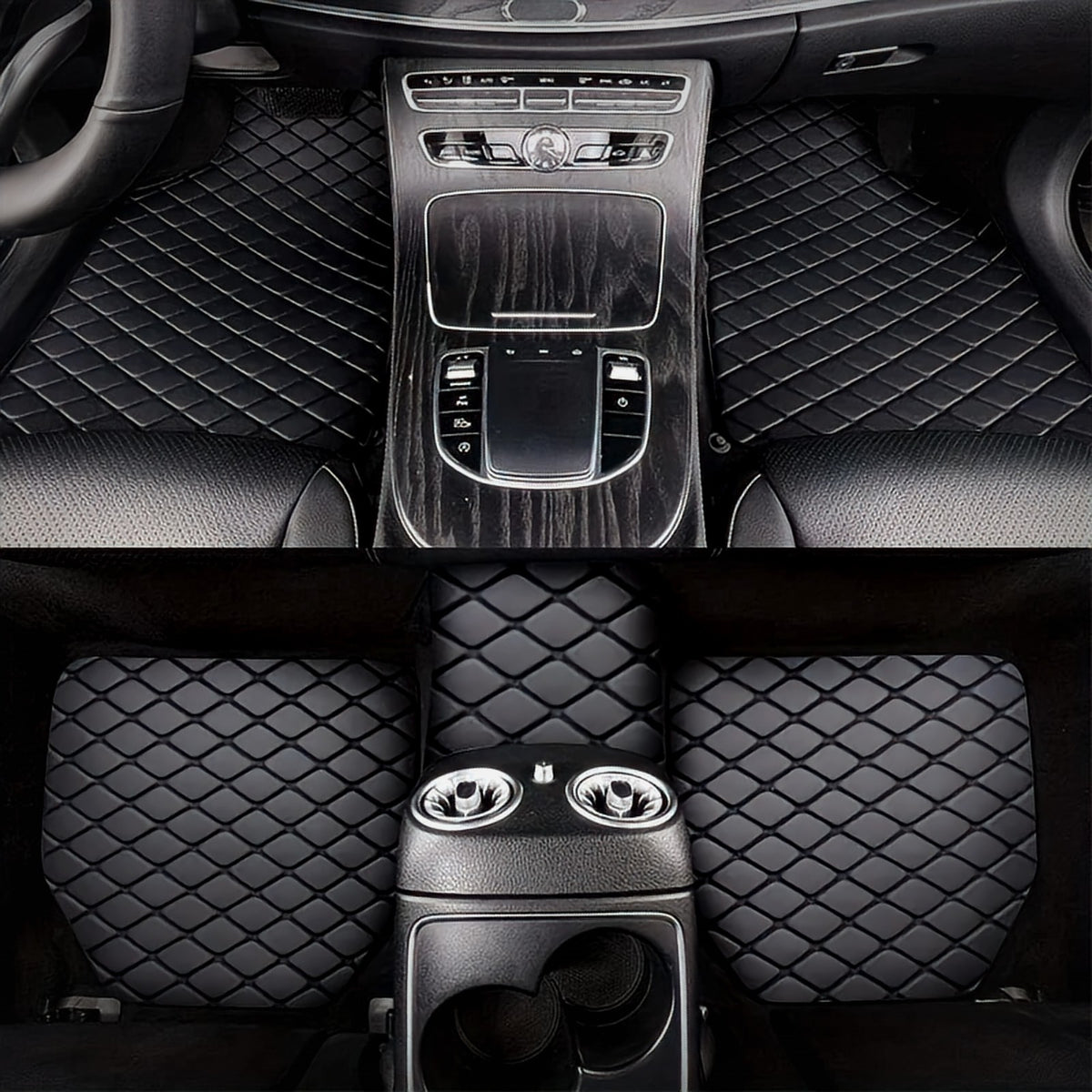 Tapis de sol en similicuir, noir