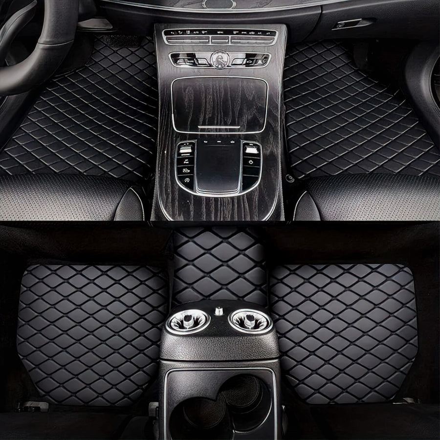 Faux leather floor mats, set of 5