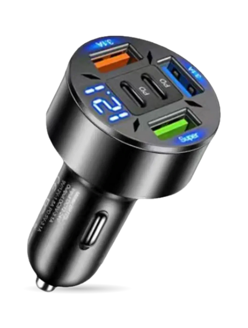 Chargeur allume-cigare 5 ports USB et USB-C