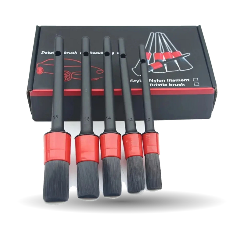 Lot de 5 pinceaux pour nettoyage de voiture au détail